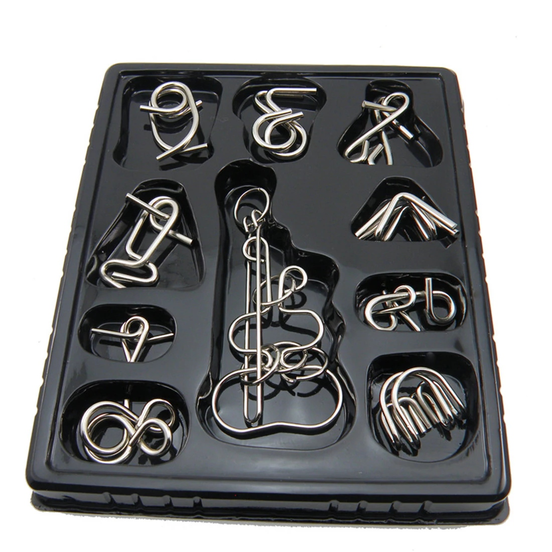 

UTOYSLAND Durable 10pcs Wire Puzzles Brain Teaser Educational Buckle Lock Toy Set For Children Braining Training Kit