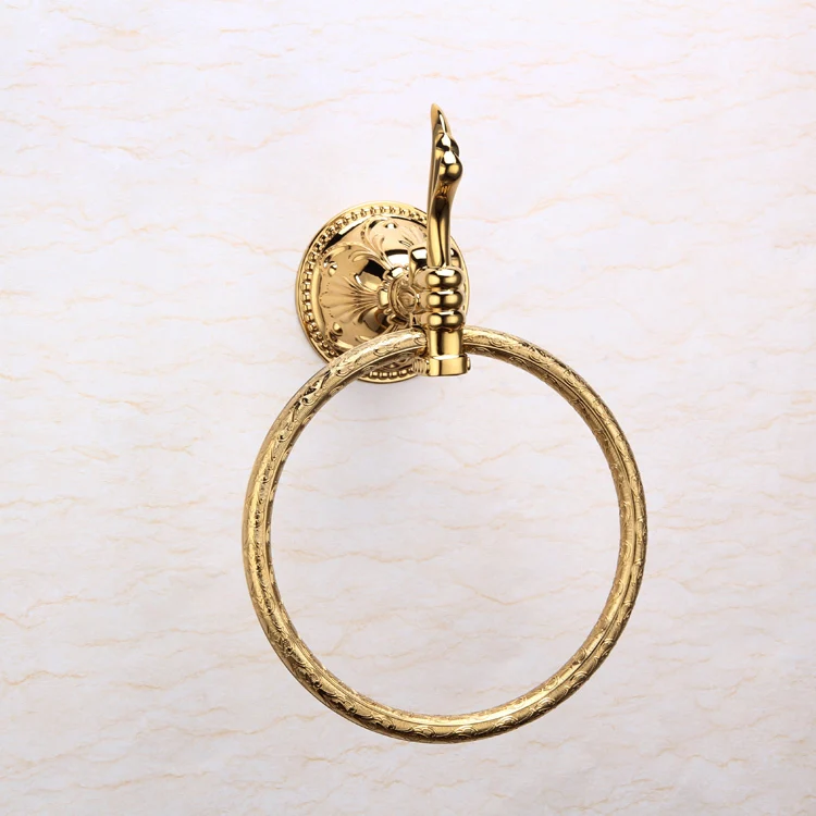 High grade copper towel ring European style antique retro classic hook
