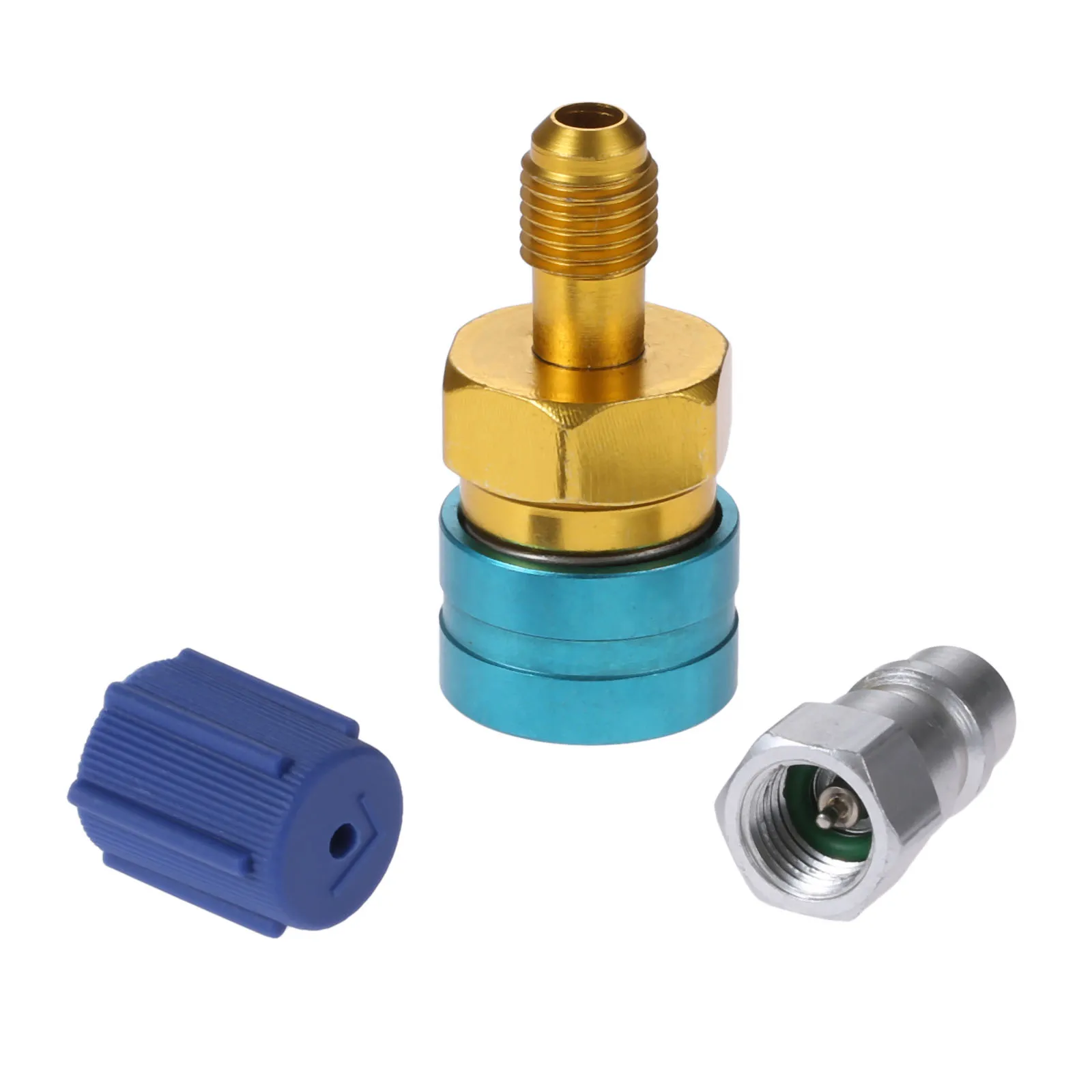 

Yetaha Low Side R1234yf Quick Coupler R12 to R134a Adapter Blue Low Side R-134a Service Port Cap Car Air-conditioning Tools