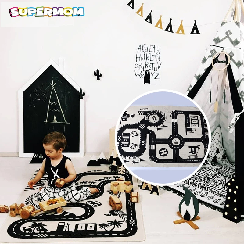 

Road Pattern Baby Play Mat Child puzzle Mat Crawling Carpet Kid Game Pad Exploring Educational Play Rug Boy Room Decoration