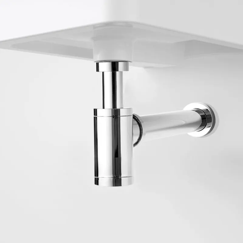 Bathroom Basin Bottle Trap Pop Up Drain Stopper with Overflow Sink Drain Kit Siphon Waste P-TRAP Chrome