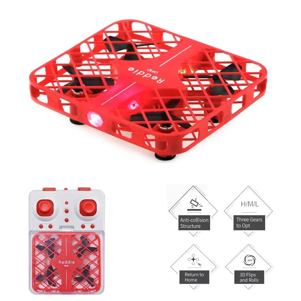 

Mini DHD D3 Pocket Drone Reddie Mesh RC Quadcopter 2.4GHz 4CH 6-Axis RTF Helicopter Toy with Headless Mode VS JJRC H36 Drone