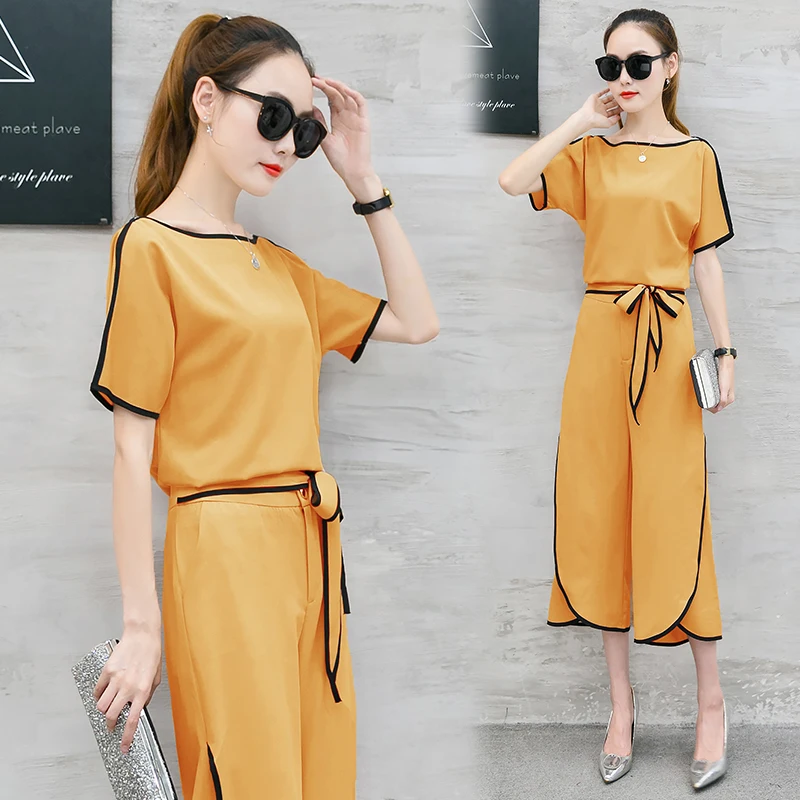 

Runway Festival Set 2 Piece Outfits for Women Fashion Matching Co-ord Set 2019 Summer Top and Pant Suits White Designer Clothing