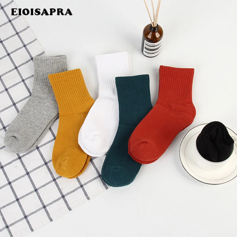 [Eioisapra] однотонные теплые хлопчатобумажные махровые Носки для девочек Для женщин Творческий Карамельный цвет Meias Японии Дышащие носки Harajuku Calcetines Mujer