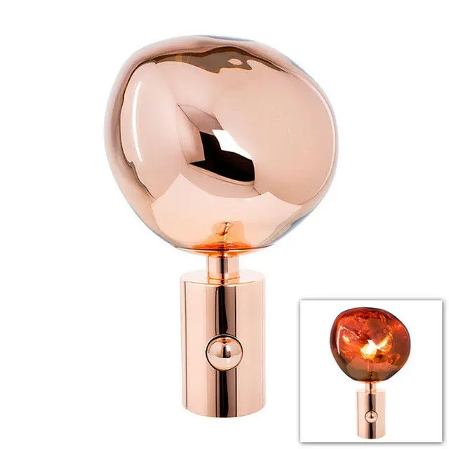 

Nordic Living Room Bedside Desk Lamp Model Room Study Irregular Shape Plating Lava Decorative Lights
