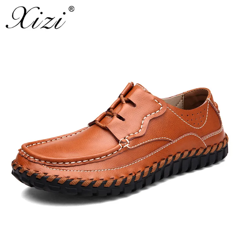 XIZI New Leisure Fashion Men Casual Shoes Split Leather Spring Autumn Business Rubber Creepers Male Footwear Work Flat | Обувь