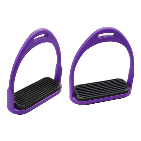 1 Pair Safety Stirrup With Rubber Pad Horsing Equestrian Lightweight Aluminum Saddle Accessories Horse Riding Racing Equipment - Цвет: Purple