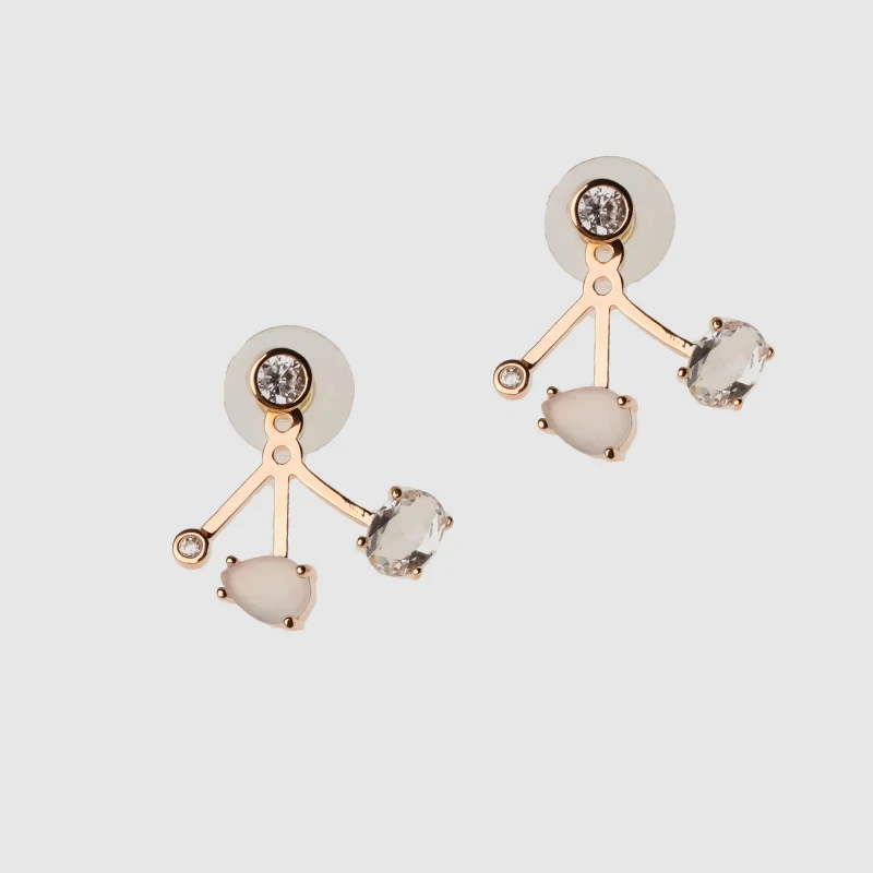 

trendy silver color crystal stud earrings