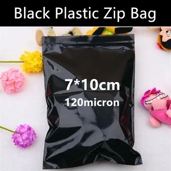 

Wholesale 100pcs 7cm*10cm*120micron Black Plastic Zip Lock Packaging Bag Avoid Light for Products Storage Mailing Bag