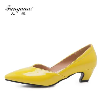 

Fanyuan Fashion Shallow Strange Style high heels European style woman shoes Elegant pointed toe Slip-On Pumps Zapatos de mujer