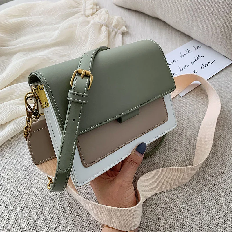 مصغرة جلدية Crossbody حقائب للنساء 2019 الأخضر سلسلة الكتف حقيبة ساعي سيدة سفر المحافظ و حقائب عبر الجسم حقيبة