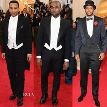 Индивидуальный заказ джентльмен фрак черный темно-синий мужской свадебный Променад костюмы 3 шт. смокинги жениха Лучшая мужская одежда Блейзер masculino