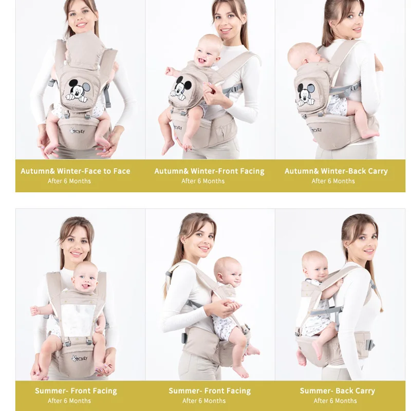 Disney Baby Carrier дышащий Многофункциональный передний облицовочный детский слинг рюкзак сумка обертывание аксессуары для Диснея
