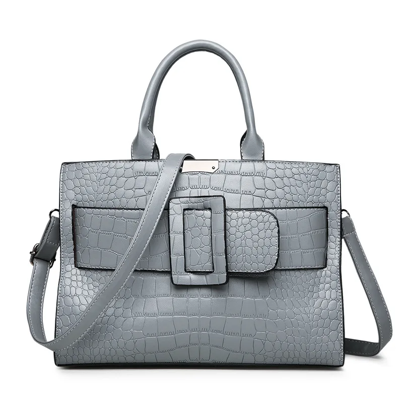 DIINOVIVO, модная большая женская сумка, новинка, роскошная сумка из искусственной кожи, женские сумки через плечо, простые сумки-мессенджеры, WHDV0736 - Цвет: Светло-серый