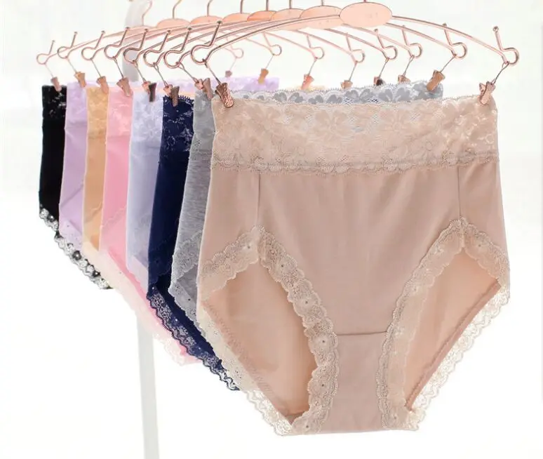 New arrival Womens Cotton Full Coverage High Waist Lace Panties Lady
