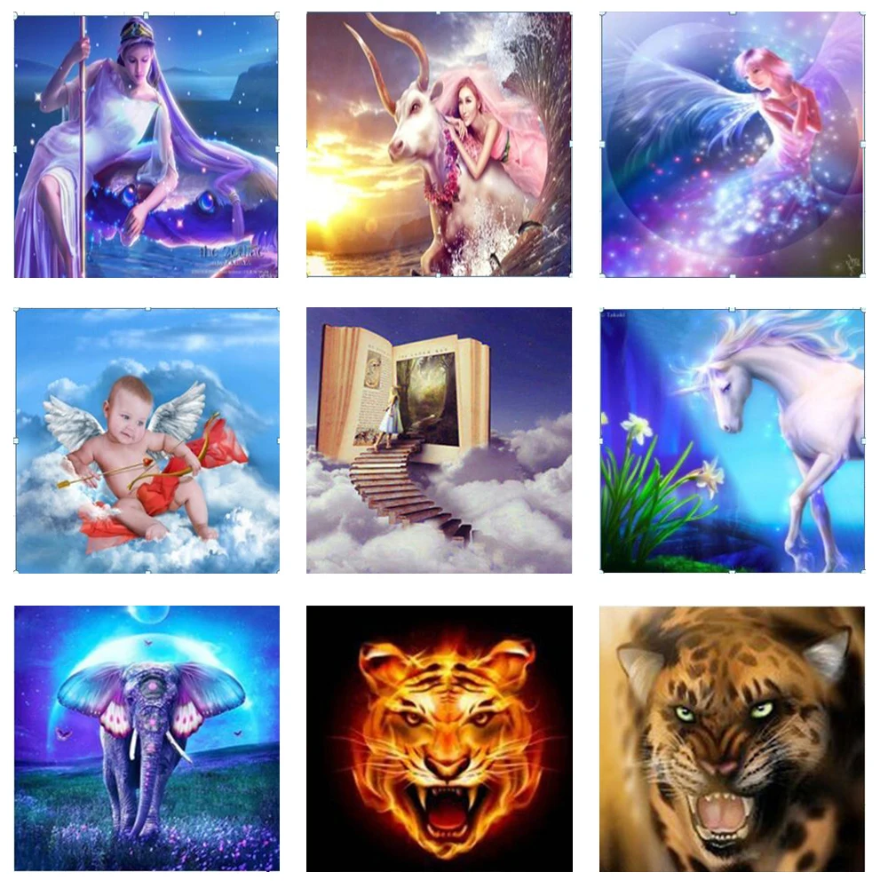 

Diamond Painting full square fairly DIY Diamond embroidery full round tiger Mosaic Diamond painting elephant 5D drill
