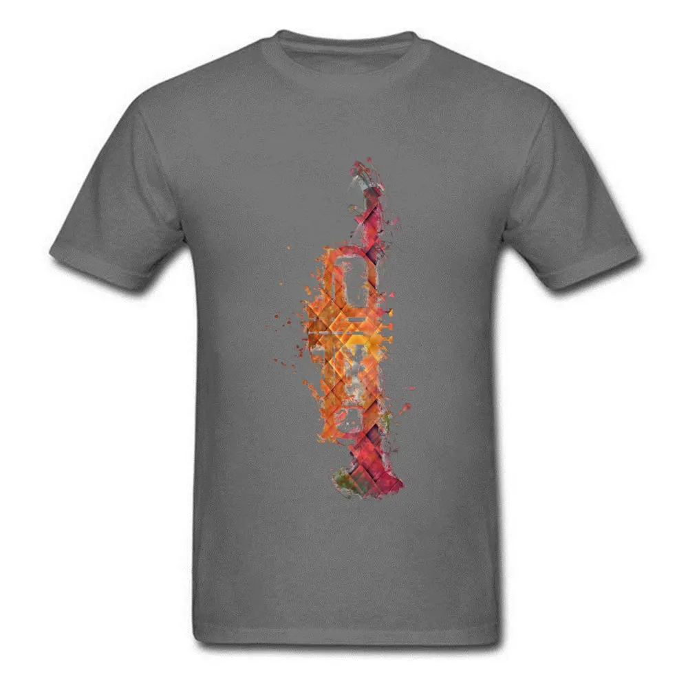 Trumpet 100% Cotton Tops Shirt for Men Customized T-Shirt Design Slim Fit Round Collar Tops Shirt Short Sleeve Trumpet carbon