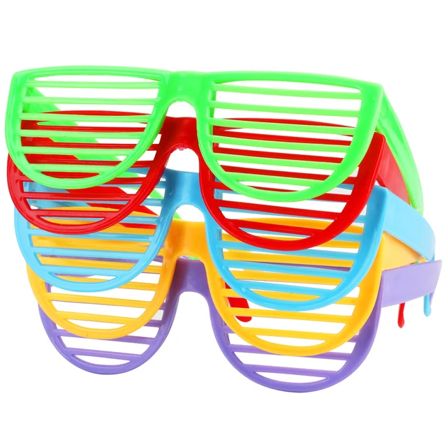 Shutter Glasses Plastic Novelty Glasses Pack Of Metallic Shutter