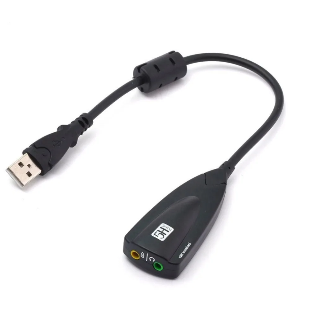 Антимагнитный Внешний USB звуковая карта 7 1 адаптер 5HV2 3D Аудио Микрофон гарнитуры 3
