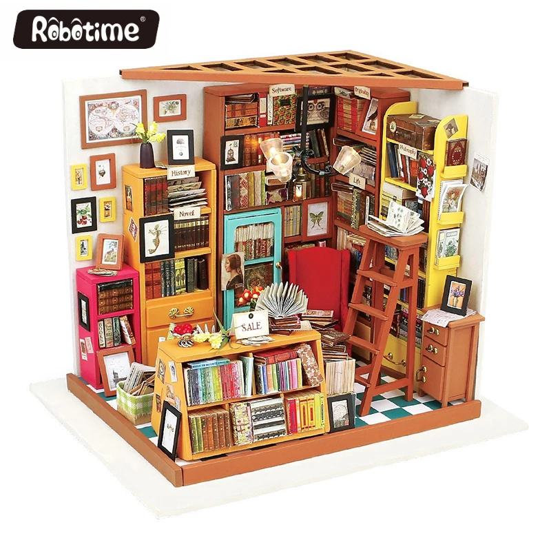 

Robotime DIY Wooden House Miniatura with Furniture Wooden Doll Houses Miniature Toy for Children Home Decor Craft for Gift DG102
