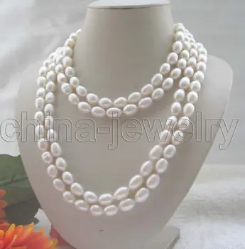 

Beautiful long strand AAA 80" 10-11mm white baroque freshwater pearl necklace