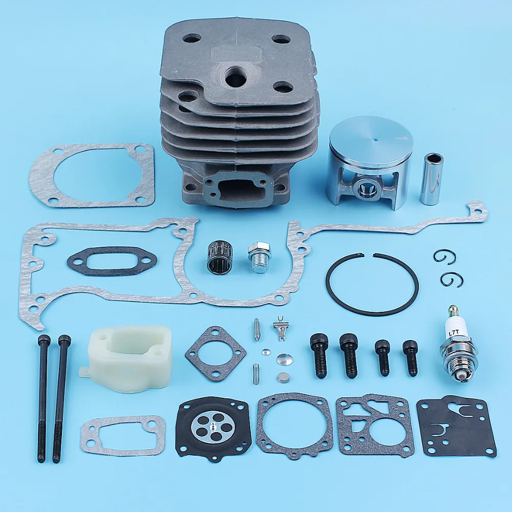 52mm Big Bore Nikasil Cylinder Piston Gasket Carb Repair Kit For Jonsered 630 Super Chainsaw Decompression Valve Spare Part 52mm Big Bore Nikasil Cylinder Piston Gasket Carb Repair Kit For Jonsered 630 Super Chainsaw Decompression Valve Spare Part