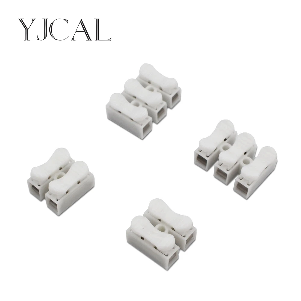 

100PCS CH-2 CH-3 Press Connector Electrical Cable Clamp Connectors Quick Splice Lock Wire Terminal Block Spring Connector Wire