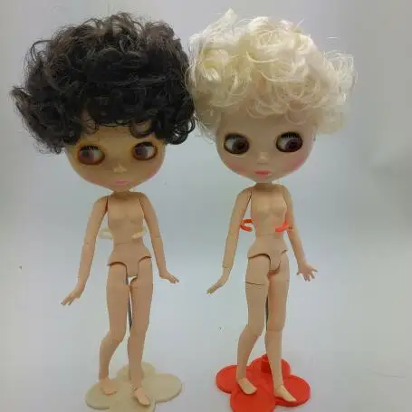 Blyth с Соединенным телом куколка generalskin черные вьющиеся короткие волосы белые