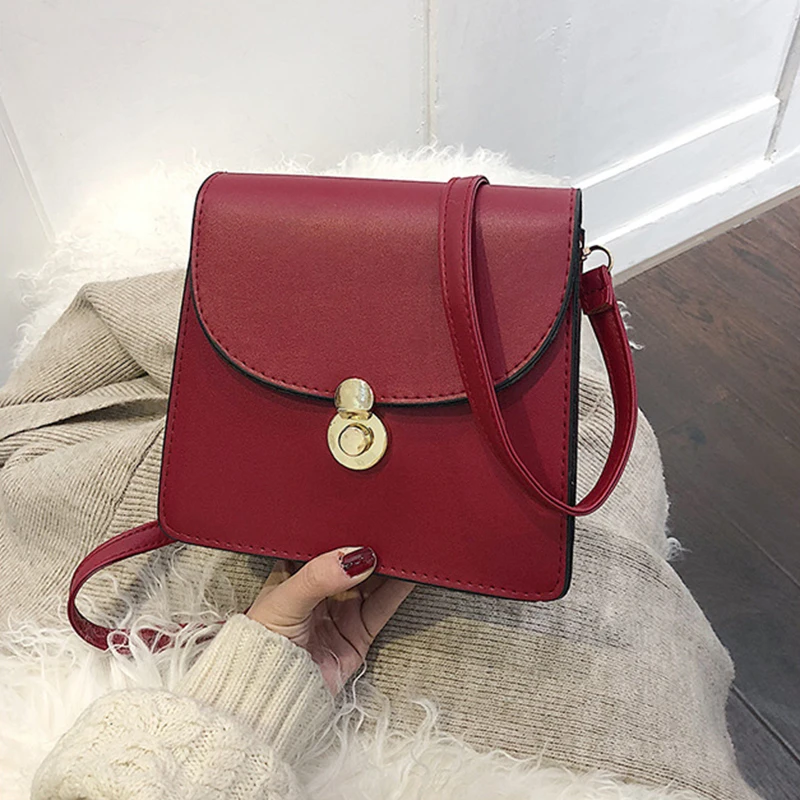 

2019 Discount Only Today Leather Handbag For Women Black Small Fashion Korean Simple Casual Lady Shoulder Messenger Bag