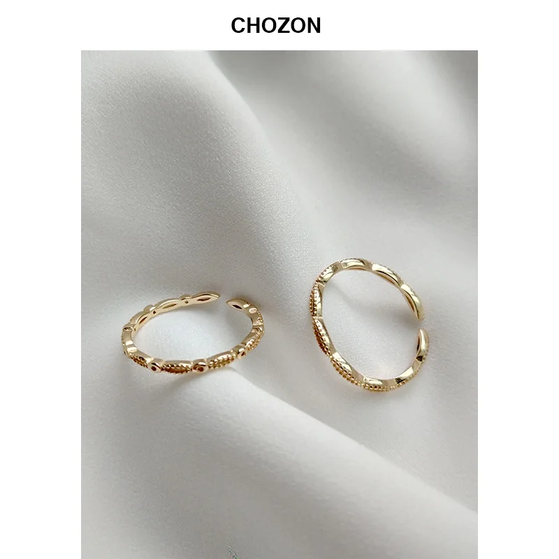 

CHOZON 925 sterling silver single simple circle gold fashion open rings wild thin fine rings for women 925 silver jewelry gift