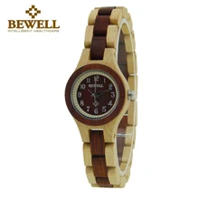 BEWELL Wood Watch Handmade dames horloge Wood Quartz Wristwatch For Women femmes montres Ladies Relogio Feminino with Box 123A