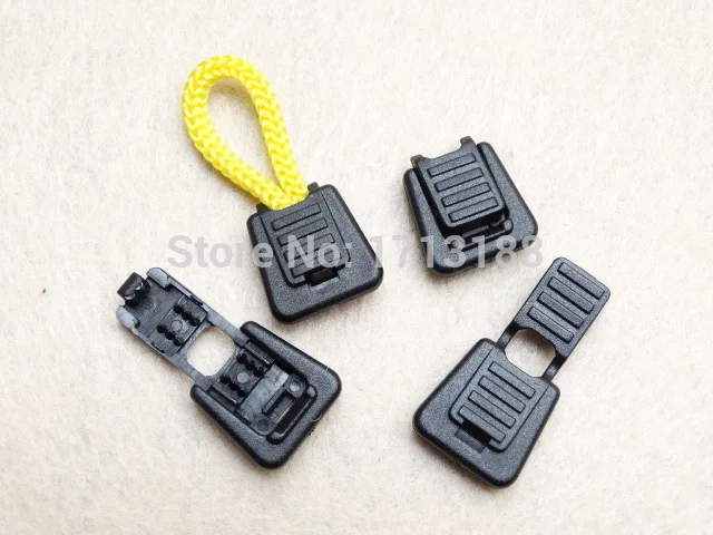 100pcs/lot Black Plastic Zipper Pull Cord Ends For Paracord &amp Tether Tip Lock/rope tail folder | Дом и сад