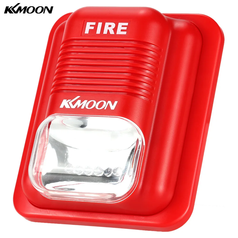KKmoon Super Loud Fire Sensor Alarm Siren Sound & Strobe Alert 6 Leds