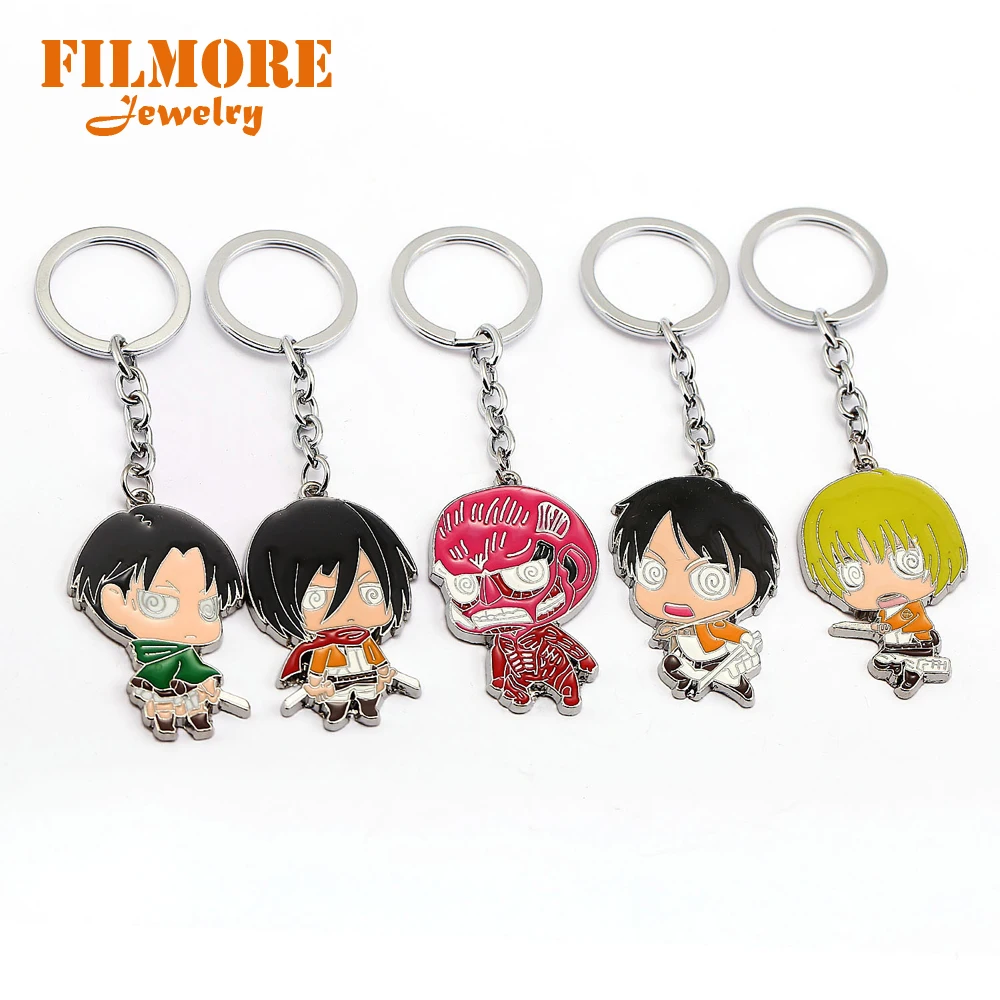Filmore Japanese Cartoon Anime Animation Attack on Titan Keychain Armin Arlart Rivaille Ackerman Chatacters Trinkets Accessories | Украшения