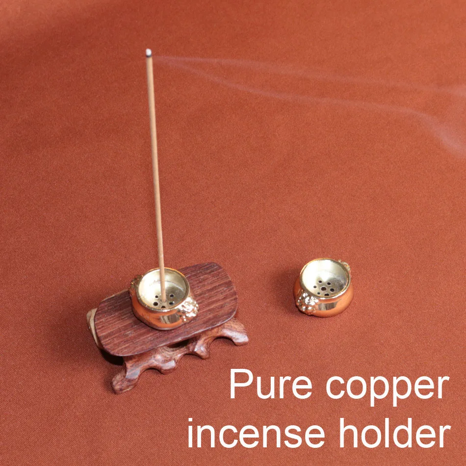 Pure copper stick incense burner stand holder home incenso aromatizador