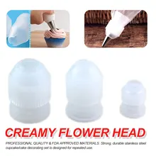 Set de adaptador de 3 uds para herramientas de horneado, herramienta de decoración de tartas, bolsa de tuberías gruesa creativa, convertidor de boquillas de plástico, decoradores de postres