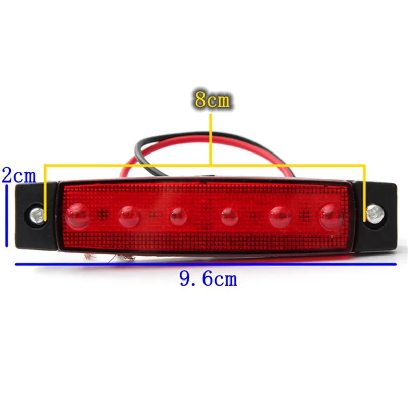 Автомобильные Внешние огни DC светодиодный 24 в 6 Автомобильный светодиодный SMD автомобильный Автобус Грузовик боковой габаритный индикатор низкий светодиодный светильник для прицепа задний боковой фонарь