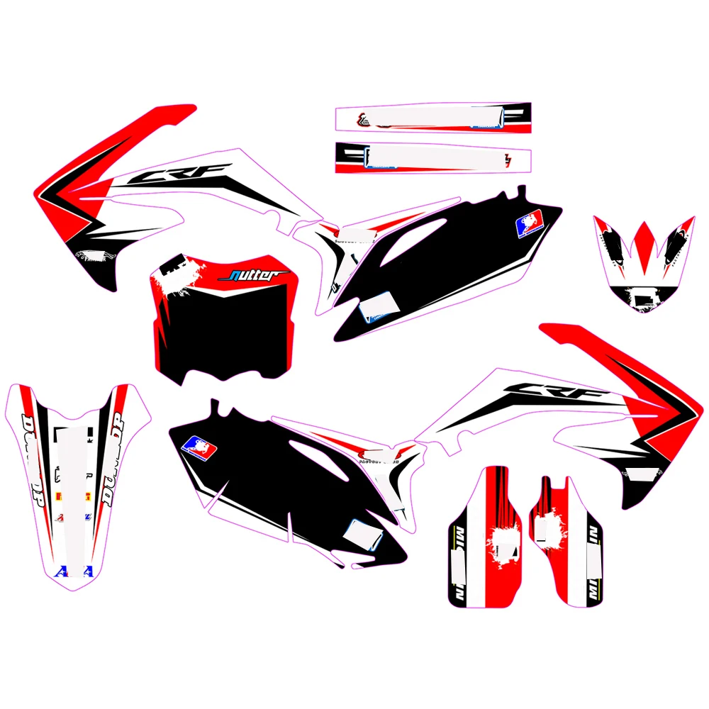 For Honda CFull Stickers Graphics RF250 CRF 250 2010 2011 2012 2013 CRF450 CRF 450 2009 - 2012 DIY Customizable number decal