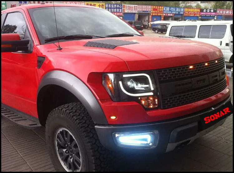2 шт. автомобильный стиль светодиодный фары для ford raptor 11-14 для raptor Головной фонарь светодиодный DRL Объектив двойной луч H7 HID Xenon Биксеноновые линзы
