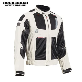 

ROCK BIKER New arrival professional motorcycle racing Jacket motocross jacket with protection black white color top quality