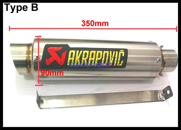 Entrada Universal 51mm 61mm 63mm 65mm silenciador de tubo de Escape de motocicleta personalizado Akrapovic SS silenciadores de motocicleta Escape