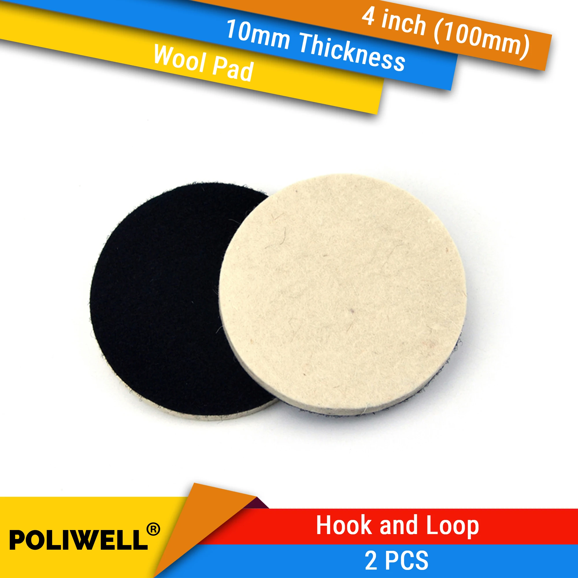 

2PCS 3 Inch 75mm Wool Polishing Pad Disc Hook and Loop Abrasive Pad for Car Metal Grinding Polishing Power Tools Accessories