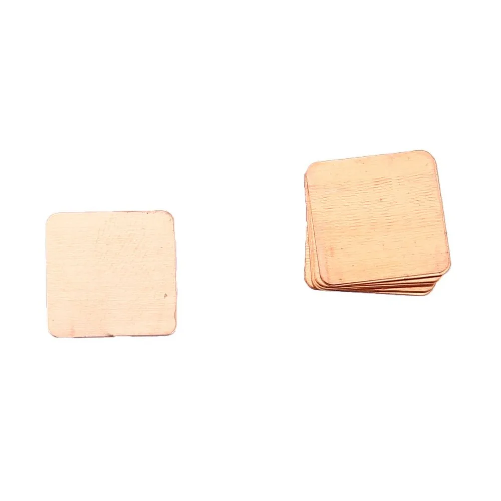 10pcs/set Pure Copper Brass Heatsink Shim Thermal Pad Barrier for Laptop Graphics Card 15x15mm Fast Thermal Dissipation 10pcs/set Pure Copper Brass Heatsink Shim Thermal Pad Barrier for Laptop Graphics Card 15x15mm Fast Thermal Dissipation