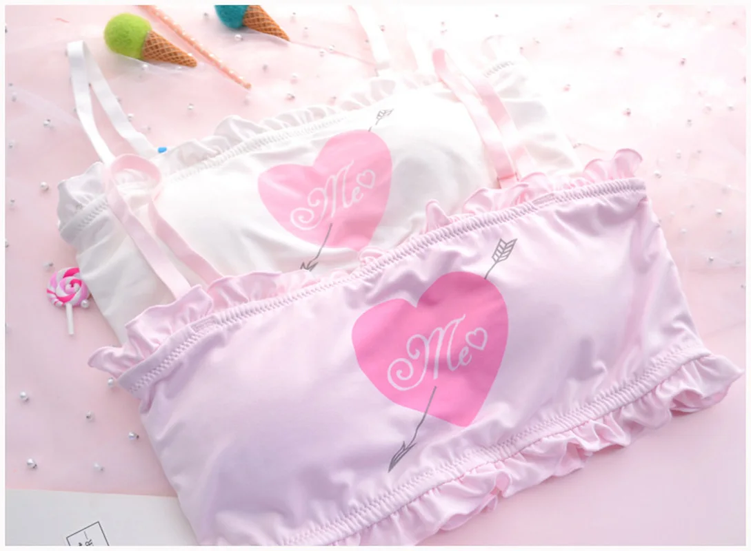 Милый и сексуальный Shimapan Kawaii женский прозрачный милый комплект из 2 предметов: бюстгальтер и трусики, комплект лифчиков в стиле Лолиты белого и розового цвета