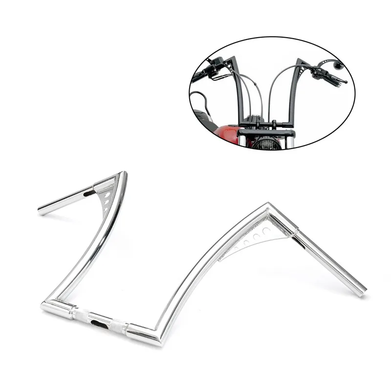 

Motorcycle APE Hangers Bars Fat 1-1/4" 16" Rise Handlebars Fit For Harley Electroplating Color Durable Quality