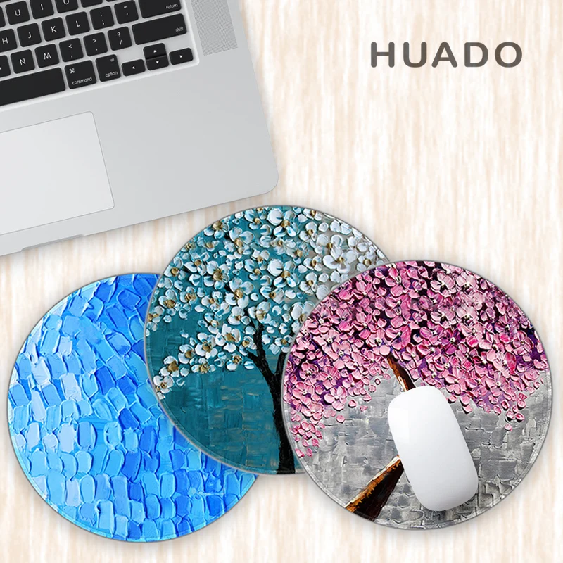New flower round rubber mouse pad small mousepad non slip mouse mats