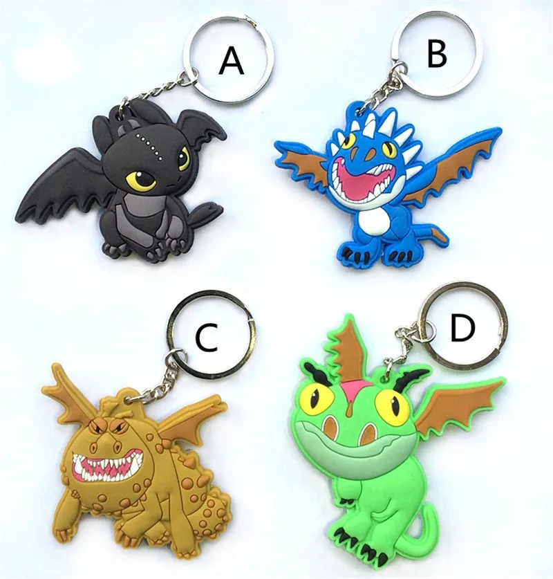 

One Piece PVC Toothless Night Fury Deadly Nadder Gronckle Terrible Terror Keychain Toys How To Train Your Dragon Pedant Toy