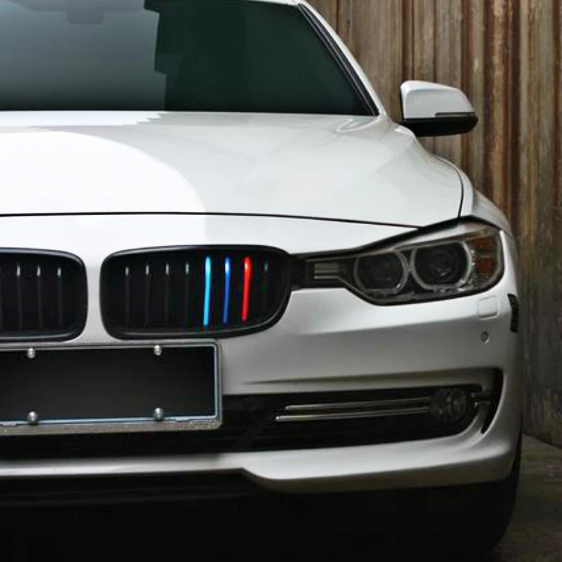 

Etie Car Accessories Front Grille Three-color Reflective Color Strip Car Sticker Decal for BMW E46 X1 X3 X4 X5 X6 M1 M2 M3 M5