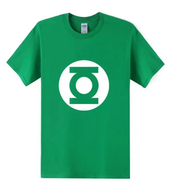 Новинка, футболка с зеленым фонариком, Мужская футболка с теорией Большого взрыва, хлопковая Футболка с супергероем шелдоном Купером, высокое качество, Мужская футболка