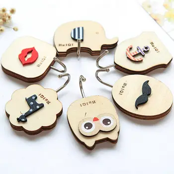 

Kids Nursery Bathroom Kitchen Room Decor Hanging Hook Wall Wooden Hanger